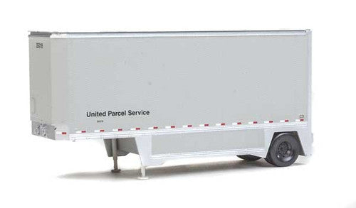 Assembled HO Scale Walthers 2-Pack 26' Gray United Parcel Service Drop-Floor Trailers