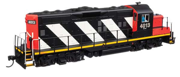 Walthers 910 - 20433 HO Scale Model Train - EMD GP9 Phase II Canadian National #4013 with Black, Red and White Stripes, Equipped with DCC & Sound