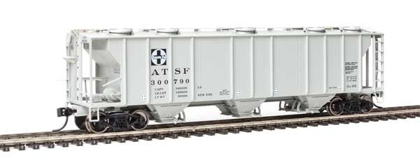 Walthers Mainline HO Scale 50-Foot Pullman-Standard PS-2 2893 Three-Bay Covered Hopper Model Train Car - ATSF Santa Fe #300790
