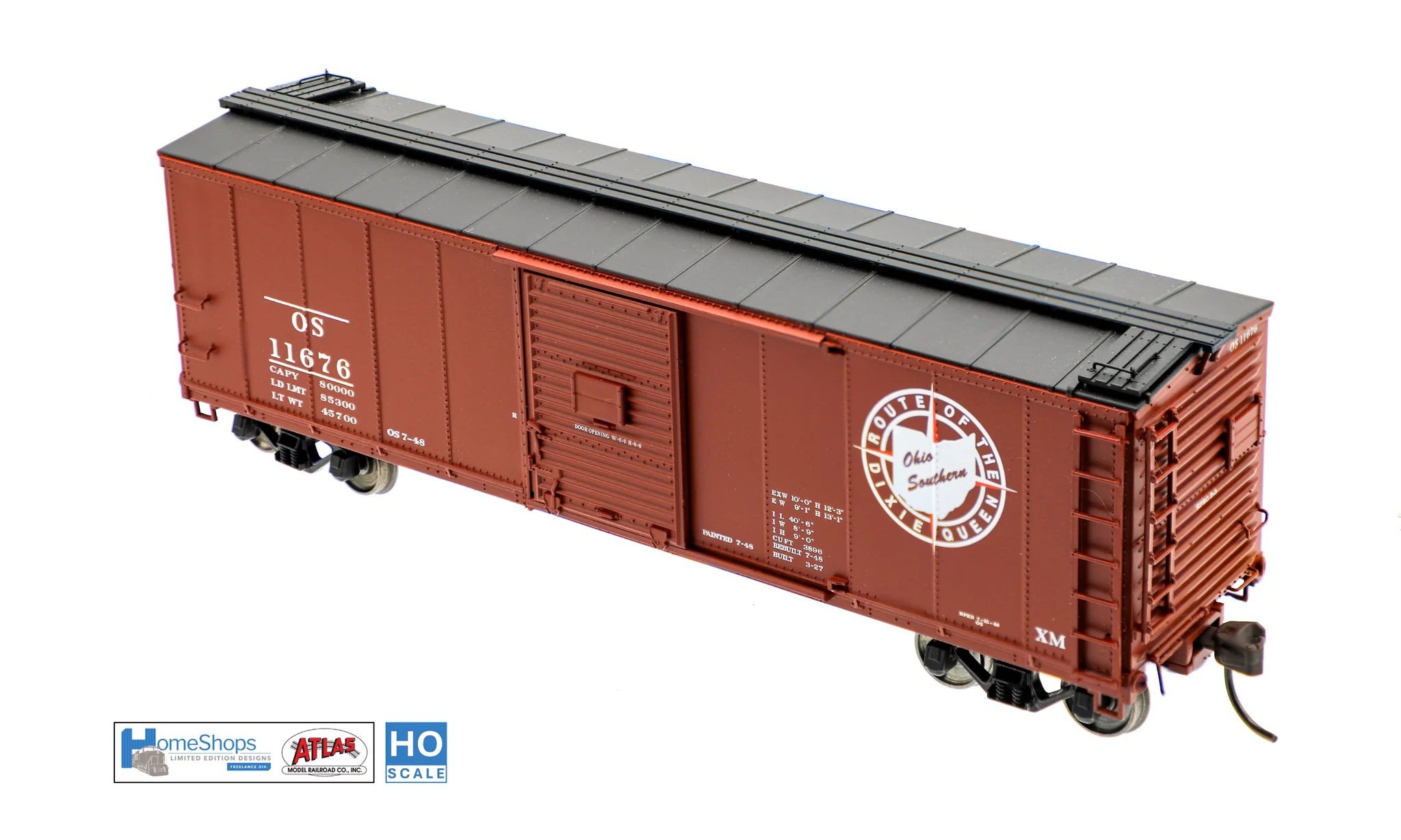 HomeShops HFB - 038 - 003 Limited Edition HO Scale Model Railroad Atlas USRA Rebuilt Steel 40 - foot Box Car for Ohio Southern #11676