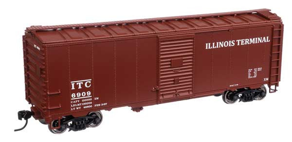 HO Scale Walthers Mainline 910-1363 40-Foot AAR Standard Boxcar Model of ITC Illinois Terminal #6909 for Model Railroading