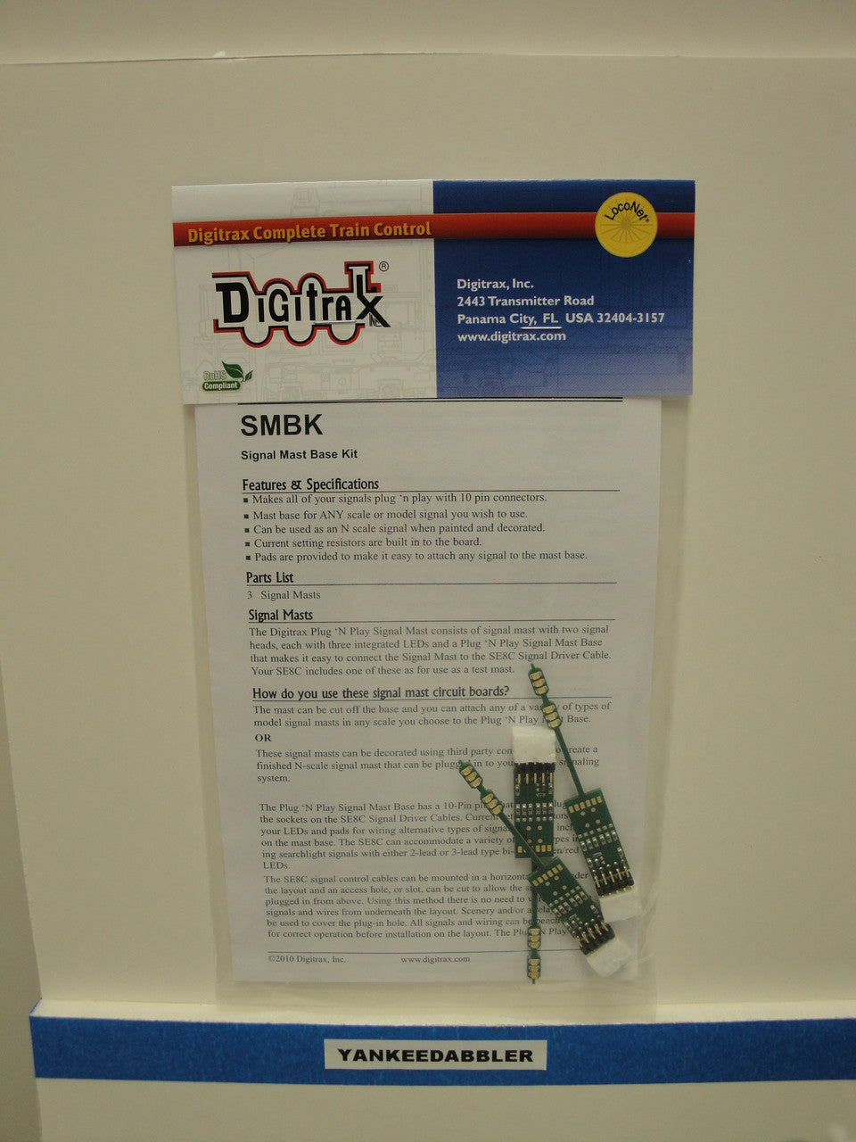 Digitrax HO Scale Signal Mass Base Kit 3 (Part # 245 - SMBK)