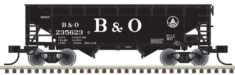 Atlas N Scale 2-Bay Offset Side Hopper B&O #235623 (Black & White)