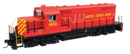 Walthers HO Scale EMD GP9 Phase II US Army #4650 (Red, Yellow) with DCC & Sound