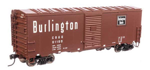 Walthers HO Scale Model Train 910 - 1207 40-Foot AAR Boxcar of CB&Q (Chicago Burlington & Quincy) #61180