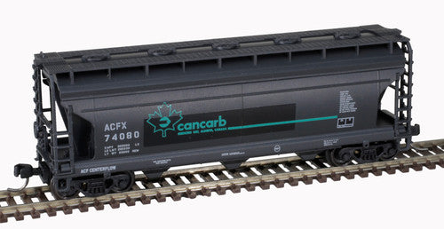 Atlas N Scale 50006109 ACF 3560 Center-Flow Covered Hopper - Cancarb ACFX 74080 (Black, Blue)