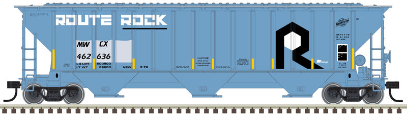 N Scale ATLAS Trainman Thrall 4750 Covered Hopper - Midwest Railcar #462593 (Blue, White, Black)