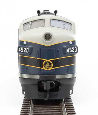 Walthers 19966 EMD F7 A - B&O #4520 (Blue, Gray, Black) HO Scale with DCC & Sound