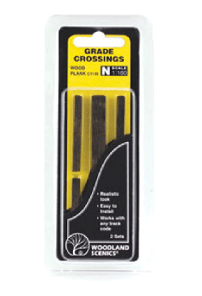 N Scale Woodland Scenics 1149 Realistic Wood Grade Crossing - Pack of 2
