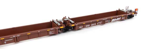 Walthers HO Scale 5-Unit Rebuilt 40' Well Car BNSF #238175 in Boxcar Red