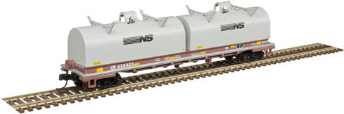 N Scale ATLAS 48' Cushion Coil Car - Conrail with NS Hood #628345