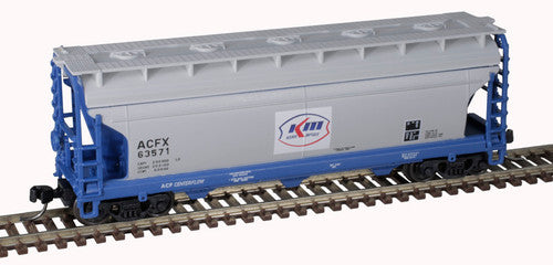 N Scale Atlas 50006118 ACF 3560 Center-Flow Covered Hopper - Kerr-McGee ACFX 63506 in Gray, Blue, Red, White