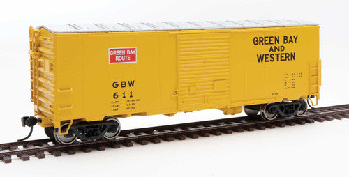 Walthers HO Scale Model Train - 40-Foot ACF Modernized Welded Boxcar of Green Bay & Western (GB&W) #611 for Model Railroad Enthusiasts