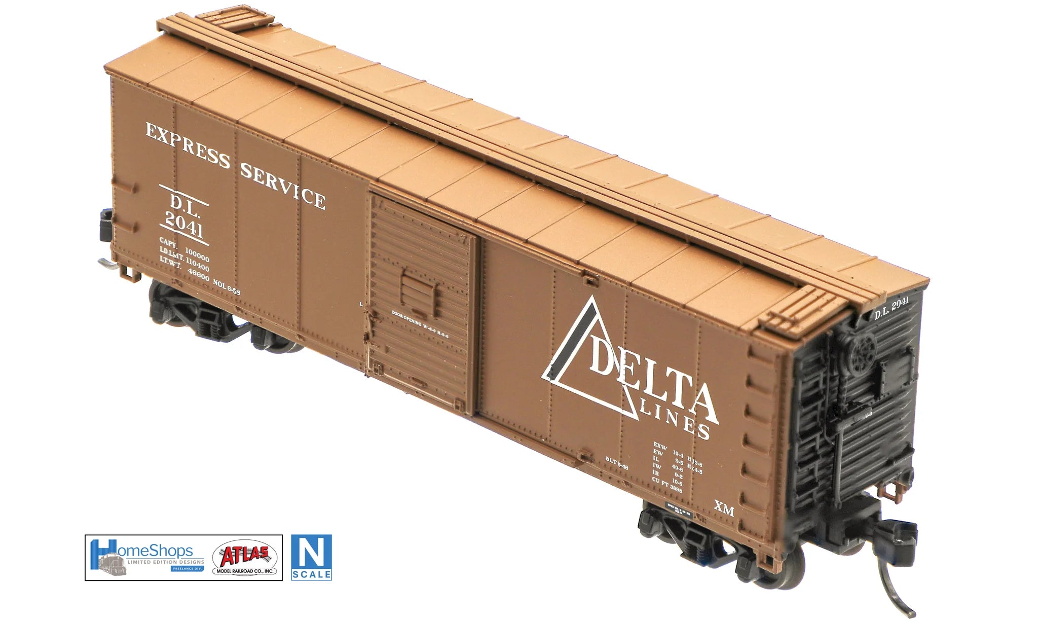N Scale Atlas USRA Rebuilt 40' Steel Box Car - Delta Lines #2041 by HomeShops