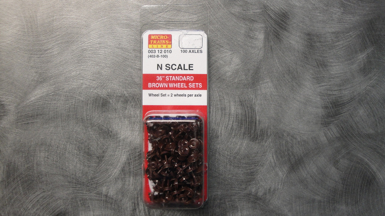 N Scale 36' Standard Brown Wheel Sets (402-B-100) by MICRO TRAINS