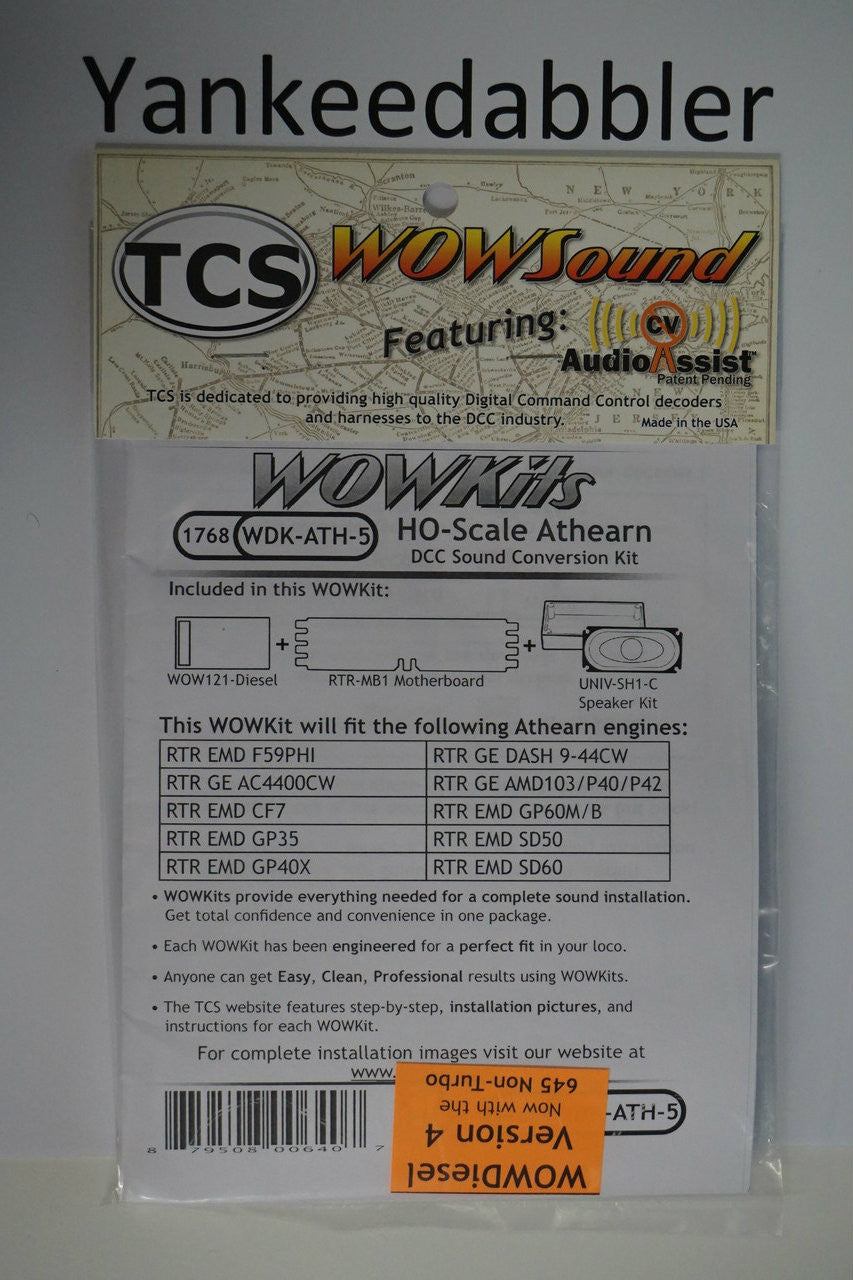 1768 TCS HO Scale Train Control System - WDK-ATH-5 DCC WOW Sound Conversion, Part Number 745-1768