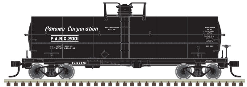 ATLAS HO Scale 11000 Gallon Tank Car - PANX - Panoma Corporation #2012, Part # 150 - 20005485, Ready - to - Run Model for Rail Enthusiasts