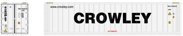 N Scale ATLAS 50006003 Three-Pack Set of 40-Foot Reefer Containers by Crowley CMCU (Set #2 in White and Black Colors) with Container Numbers 5536692, 5536732, 5536753