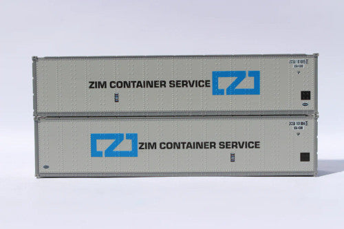 JTC N Scale 40' Standard Height (8'6) Smooth-side ZIM Model Train Containers