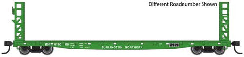Walthers 910 - 5905 HO Scale Model Train 53' GSC Bulkhead Flatcar in Cascade Green of Burlington Northern (BN) #616022