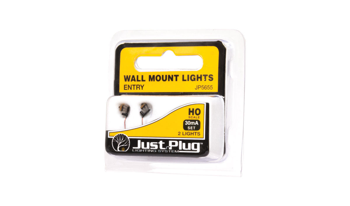 Woodland Scenics HO Scale 5655 Entry Wall Mount Light - Just Plug(TM) Package of 2 Lights, Part # 785 - 5655