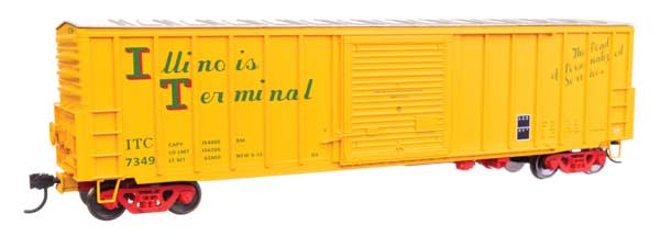Walthers HO Scale 50-Foot ACF Exterior Post End Plate B Boxcar Model of ITC Illinois Terminal #7349 for 1970s and Later Layouts