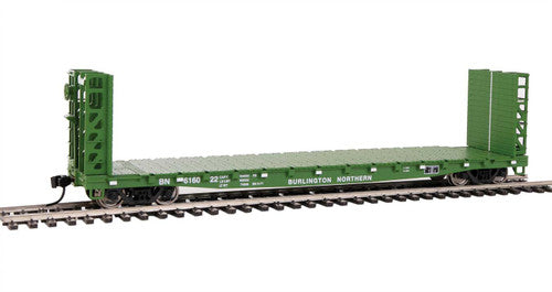 HO Scale Walthers 5906 53' GSC Bulkhead Flatcar BN #616047 Cascade Green