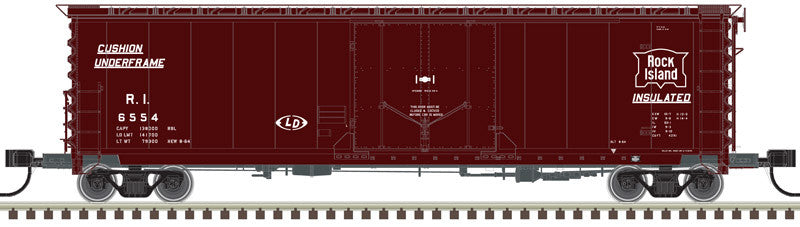 Atlas N Scale 50-Foot General American RBL Plug-Door Boxcar - Rock Island #6513 in Boxcar Red and White Color Scheme