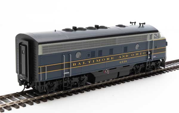 Walthers HO Scale Model Train - EMD F7 A/B Locomotive Set of Baltimore & Ohio #4536 and #5496 in Blue, Gray, Black, and Dulux Colors with DCC & Sound Functionality