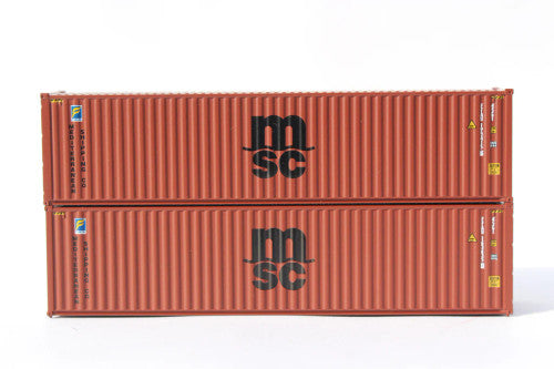 JTC N Scale 40' High Cube Magnetic Containers, Brown with Black Logo