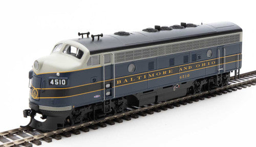 Walthers HO Scale EMD F7 A/B - B&O #4510, #5476 in Blue, Gray, Black - DCC & Sound