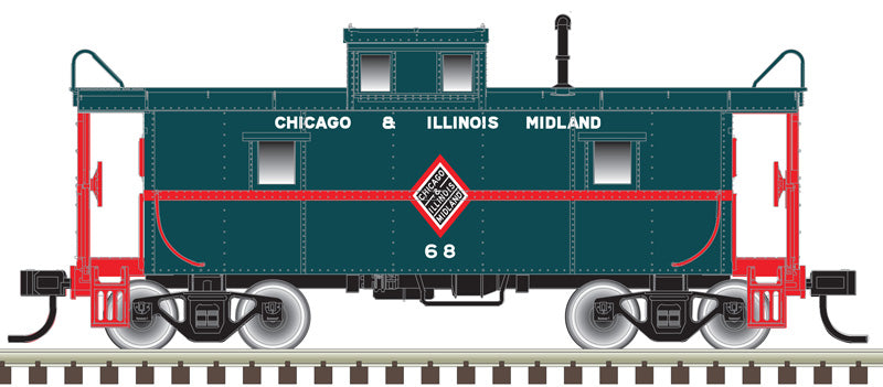 N Scale Atlas Trainman C&O-Style Green & Red Steel Center-Cupola Caboose C&MI 68