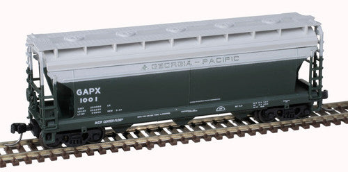 N Scale Atlas ACF 3560 Center-Flow Covered Hopper - Georgia Pacific 1000 (Dark Green, Gray)