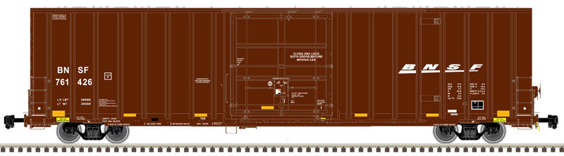 HO Scale Atlas 20005926 60-Foot Gunderson 7538 SD Boxcar in BNSF Livery (Boxcar Red, White, Wedge Logo) with Road Number #761451