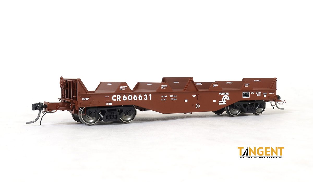 Tangent HO Scale Model Train Coil Car - Conrail (CR) #606631 G41A Repainted in 1997 without Hoods from PRR Shops