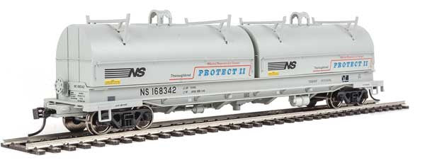 Walthers Proto HO Scale 50-Foot Evan Coil Car - Norfolk Southern #168342 with Round Hoods, Gray and Black Colors, and Protect II Markings for Model Railroads