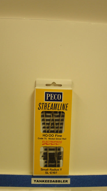 Peco SL - E197 HO Scale Code 75 Small Radius Electrofrog Wye Turnout, Part # PCO - SL - E197