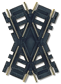 175 ATLAS 60-Degrees Railway Crossing - 3 Feet 7.6 Centimeters, Black Ties Code 100 HO Scale Model Train Track Piece