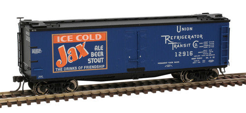 HO Scale ATLAS 20006322 40' Wood Reefer Jax #12916 in Blue, Black, Orange & White