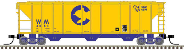 N Scale Atlas Covered Hopper WM Model - Chessie System #4683, Part Number 150 - 50004593 for Model Railroading Enthusiasts