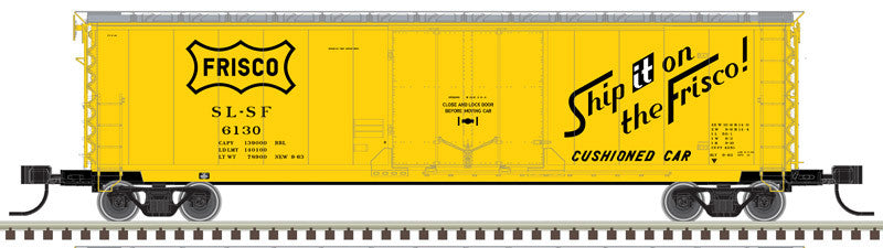 Atlas N Scale 50' GA RBL Plug-Door Boxcar St. Louis-San Francisco 6130 (Yellow, Black)