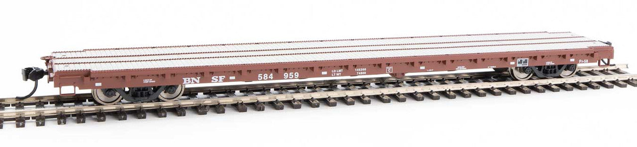 HO Scale Walthers 910-5360 60' Pullman-Standard Flatcar BNSF #584959