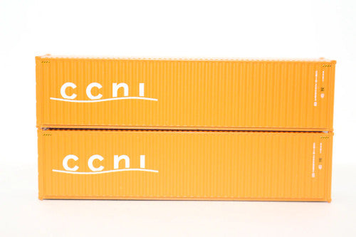 JTC N Scale Model Train Accessories: 405006 CCNI 40-Foot High Cube Containers with Magnetic System and Corrugated Sides