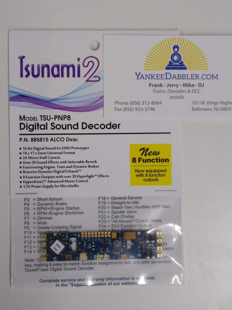 Soundtraxx 885815 Tsunami 2 Digital Sound Decoders for HO Scale Diesel ALCO Set, 8-Function, Plug and Play TSU - PNP (2 Amp), Replacing 885015