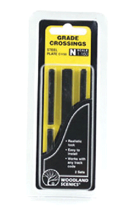 Woodland Scenics N Scale 1150 Steel Grade Crossing - Pack of 2