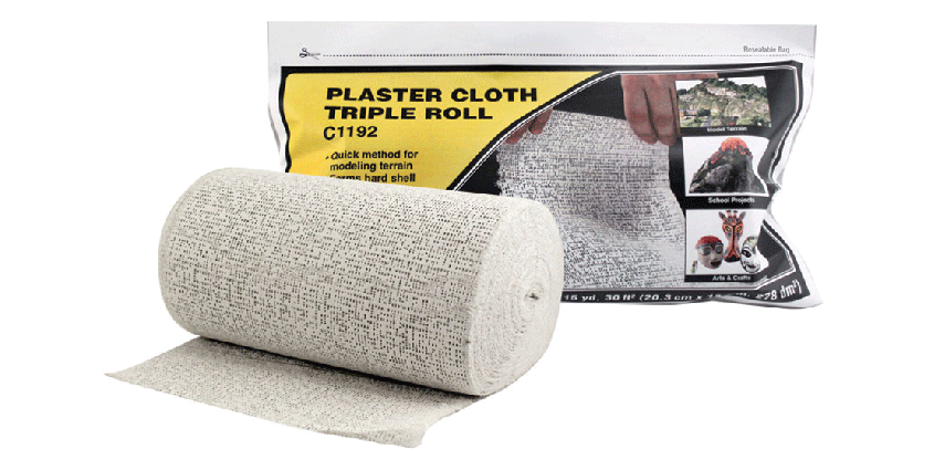Woodland Scenics 1192 Triple Roll Plaster Cloth for Scenery Modeling - 8 x 45 Inches (20.3 x 114 cm), 30 Square Feet (278 Square Centimeters) per Package of 3 Rolls