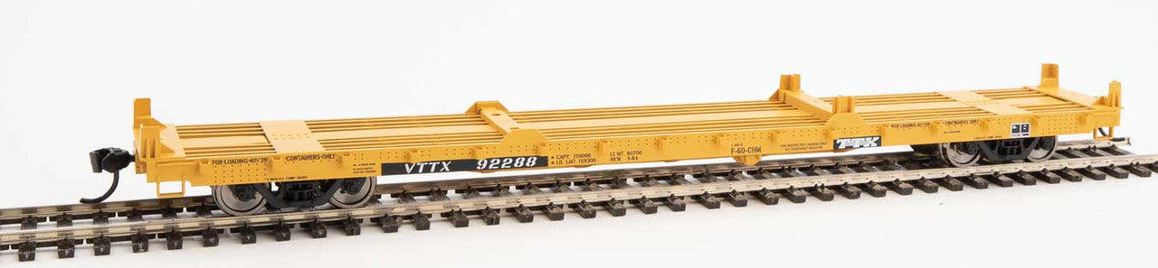 Walthers HO Scale 60' Pullman - Standard Flatcar TTX VTTX #92288 for 20' & 40' Containers