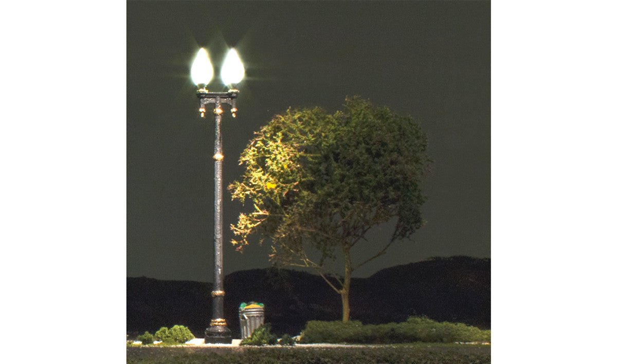 Woodland Scenics O Scale Double Lamp Post Street Lights - Just Plug(TM) (Pack of 2) Part # 785-5648