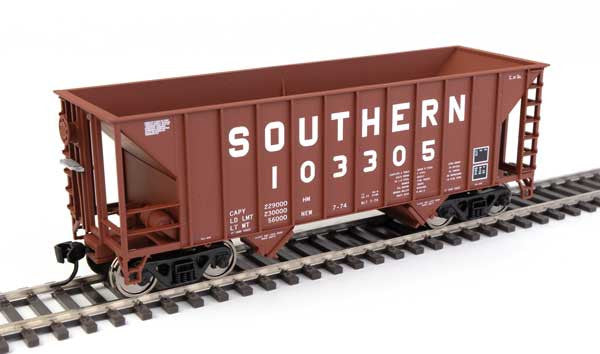 Walthers HO Scale 34' 100-Ton 2-Bay Hopper - Southern Railway SOU #103305 (Brown)