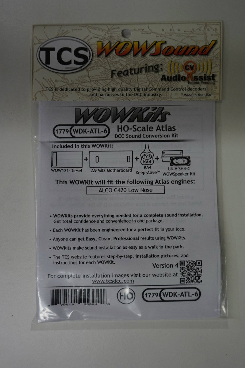 1779 TCS Train Control ATLAS WOW WDK-ATL-6 Diesel V4 HO Scale Conversion Kit